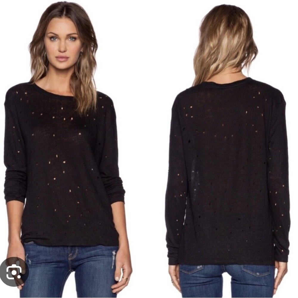 Navy IRO distressed long sleeve shirt